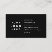 Add Your Custom Logo & Qr Code Professional Black 名刺 (裏面)