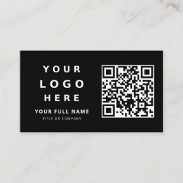 Add Your Custom Logo & Qr Code Professional Black 名刺