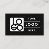 Add Your Custom Logo Rectangle Professional Black 名刺 (正面)