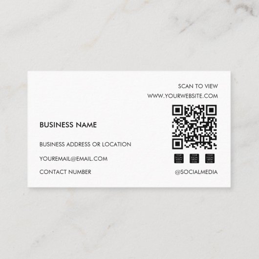 Add Your Custom Logo Rectangle Professional White 名刺 (裏面)