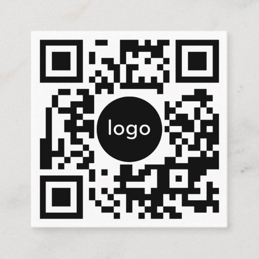 Add Your Custom QR Code Logo Professional White スクエア名刺 (正面)