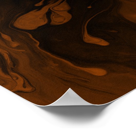 Add Your Custom Quote Black Marble, Burnt Orange ポスター (角)