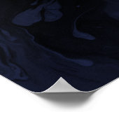 Add Your Custom Quote Black Marble on Navy Blue ポスター (角)