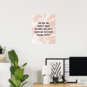 Add Your Custom Quote White Marble on Blush Pink ポスター (ホームオフィス)
