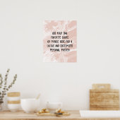 Add Your Custom Quote White Marble on Blush Pink ポスター (キッチン)