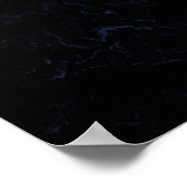 Add Your Custom Text Black & Navy Marble ポスター (角)