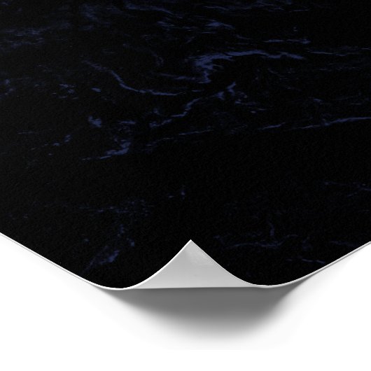 Add Your Custom Text Black & Navy Marble ポスター (角)