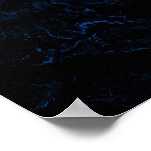 Add Your Custom Text Black & Royal Blue Marble ポスター (角)