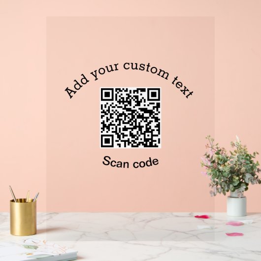 Add your custom text scan QR code business  アクリルサイン (ウェディング)