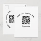 Add your custom text scan QR code business  ポストカード (正面/裏面)