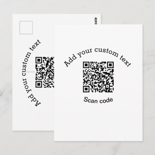 Add your custom text scan QR code business ポストカード (正面/裏面)