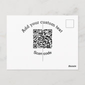 Add your custom text scan QR code business  ポストカード (裏面)