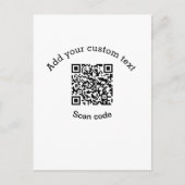 Add your custom text scan QR code business ポストカード (正面)