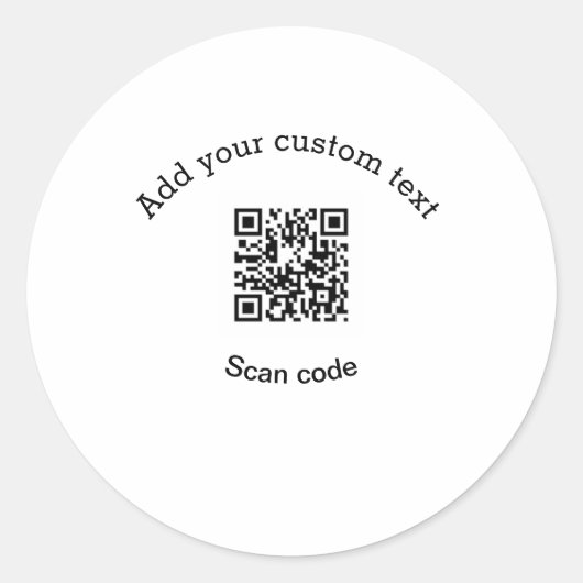 Add your custom text scan QR code business  ラウンドシール (正面)
