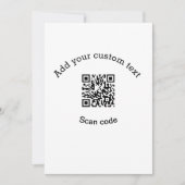 Add your custom text scan QR code business  招待状 (正面)