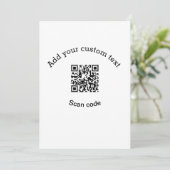 Add your custom text scan QR code business  招待状 (スタンド正面)