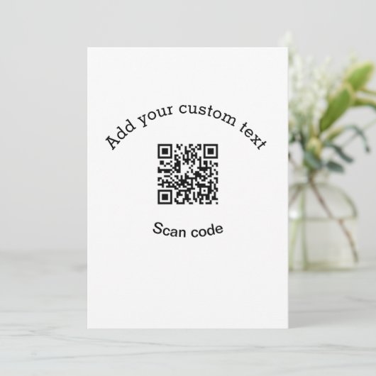 Add your custom text scan QR code business  招待状 (スタンド正面)