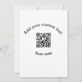 Add your custom text scan QR code business  招待状 (裏面)