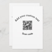 Add your custom text scan QR code business  招待状 (正面/裏面)