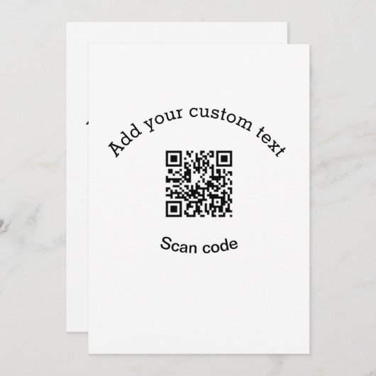 Add your custom text scan QR code business 招待状 (正面/裏面)