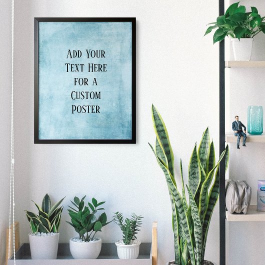 Add Your Custom Text Subtle Teal Grunge ポスター
