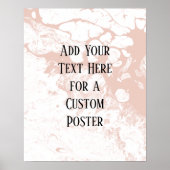Add Your Custom Text, White & Blush Marble ポスター (正面)