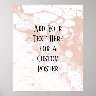 Add Your Custom Text, White & Blush Marble ポスター