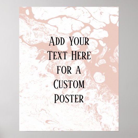 Add Your Custom Text, White & Blush Marble ポスター (正面)
