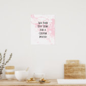 Add Your Custom Text, White & Pastel Pink Marble ポスター (キッチン)