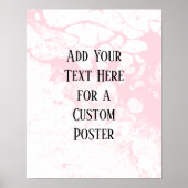 Add Your Custom Text, White & Pastel Pink Marble ポスター (正面)