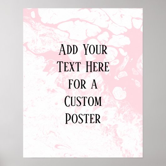 Add Your Custom Text, White & Pastel Pink Marble ポスター (正面)