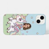 Add Your Head Ride a Unicorn Custom Photo iPhoneケース (裏面横)