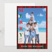 Add Your Image Custom Tartan Background シーズンカード (正面/裏面)