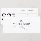 Add Your Logo Beauty Gift For You Certificate $25 (正面/裏面)