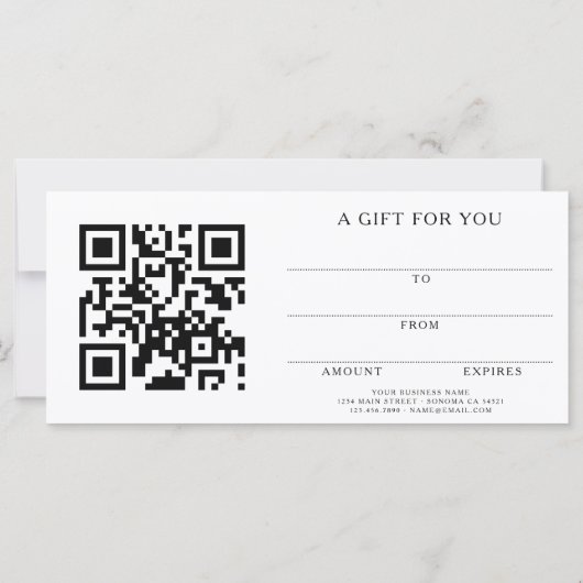 Add Your Logo Beauty Gift For You Certificate QR (裏面)
