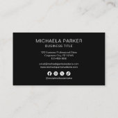 Add Your Logo Black Professional Social Media 名刺 (裏面)