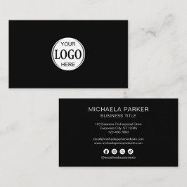 Add Your Logo Black Professional Social Media 名刺