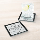 Add Your Logo Customizable Template ガラスコースター (アングル)