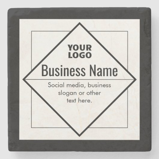 Add Your Logo Customizable Template ストーンコースター (正面)