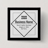 Add Your Logo Customizable Template 缶バッジ (正面)