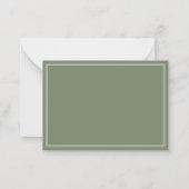 Add Your Logo Double Border Sage Green Business   ノートカード (裏面)