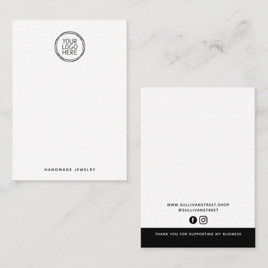 Add Your Logo Hoop Earring Display Card コーリングカード (正面/裏面)