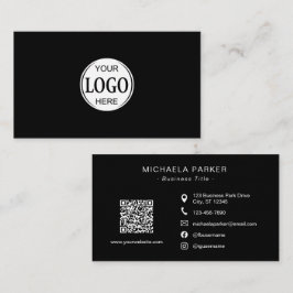 Add Your Logo Professional Minimalist Black  名刺