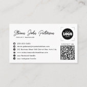Add your logo professional QR code white 名刺 (正面)