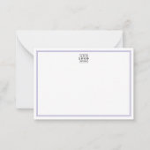 Add Your Logo Purple Double Border Business ノートカード (正面)