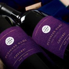 Add your logo purple gold business company name  ワインラベル