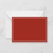 Add Your Logo Red Two Line Border Business   ノートカード (裏面)