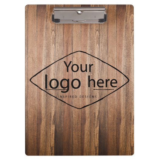 Add your logo rustic barn wood クリップボード (正面)