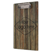 Add your logo rustic barn wood クリップボード (左)