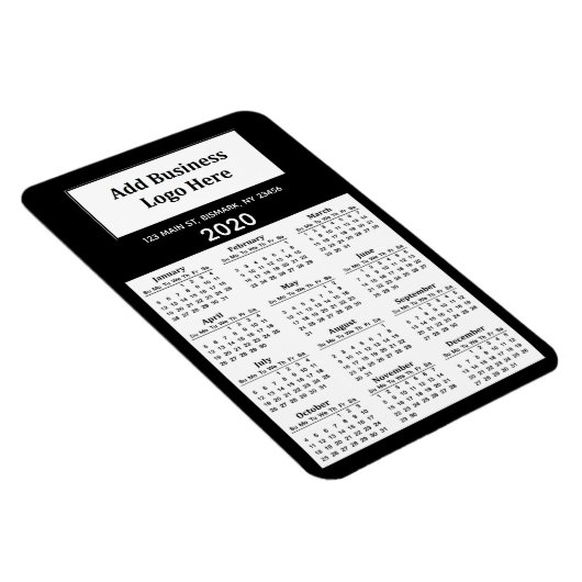 Add your Logo to this Custom 2020 Calendar マグネット (右側)